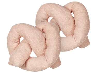 Dekokissen 2er Set GLADIOLUS Bouclé 172 x 14 cm Rosa Ohne Muster