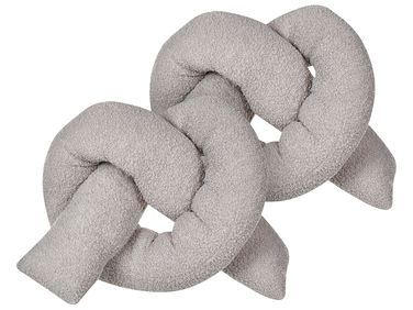 Dekokissen 2er Set GLADIOLUS Bouclé 172 x 14 cm Grau Ohne Muster