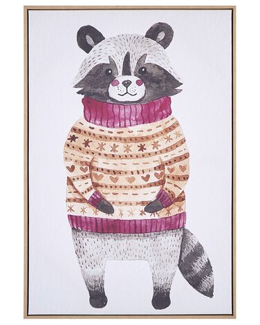 Canvas CAMPLI Tiermotiv 63 x 99 cm Grau