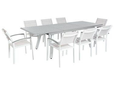 Garden Dining Set 8 Seater PERETA Grey Metal