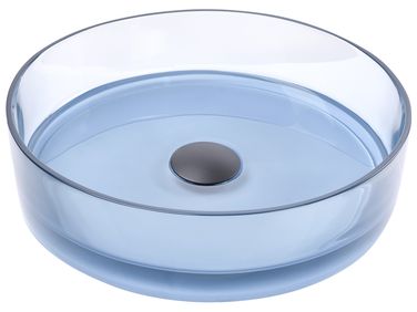Aufsatzwaschbecken TOLOSA Hellblau ⌀ 36 cm Mineralwerkstoff