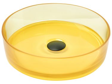 Aufsatzwaschbecken TOLOSA Gelb ⌀ 36 cm Mineralwerkstoff