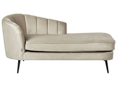Left-Hand Chaise Longue ALLIER Velvet Beige