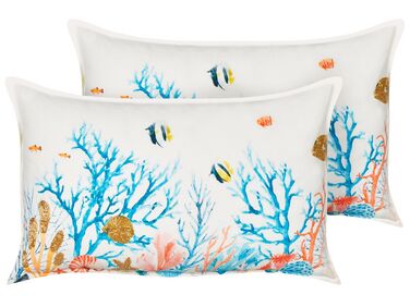 Dekokissen 2er Set EELGRASS Baumwolle 30 x 50 cm Bunt Tiermuster