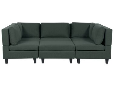 Modular U-Shape Sofa 5 Seater UNSTAD Dark Green Fabric with Ottoman