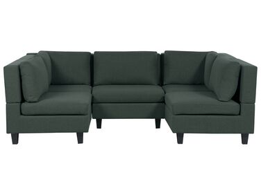 U-förmiges Modulsofa 5-Sitzer UNSTAD Dunkelgrün Stoff