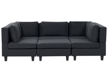 U-förmiges Modulsofa 5-Sitzer UNSTAD Schwarz Stoff mit Ottomane