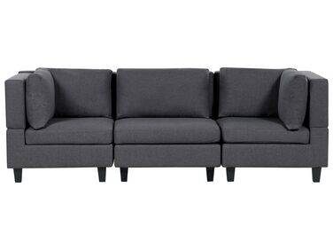 Modular Sofa 3 Seater UNSTAD Dark Grey Fabric