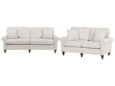 Living Room Set 5 Seater GINNERUP Fabric Light Beige