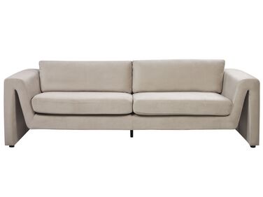 Sofa 3-Sitzer MAUNU Samtstoff Taupe
