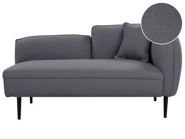 Rechtsseitige Chaiselongue CHEVANNES Bouclé Dunkelgrau