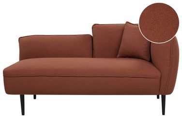 Rechtsseitige Chaiselongue CHEVANNES Bouclé Dunkelrot