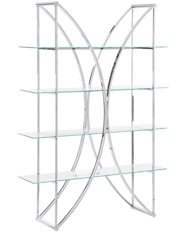 4 Tier Shelving Unit HOLLOW Metal 175 cm Silver