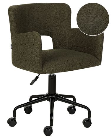 Desk Chair SANILAC II Boucle Dark Green