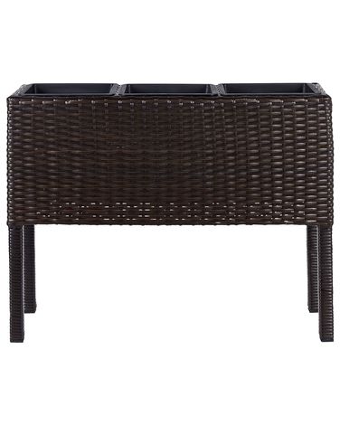 Blumentopf mit Beinen CARAGANA 77 cm Dunkelbraun Polyrattan