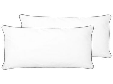 Kopfkissen 2er Set PELISTER Hoch Mikrofaser 40 x 80 cm Weiß