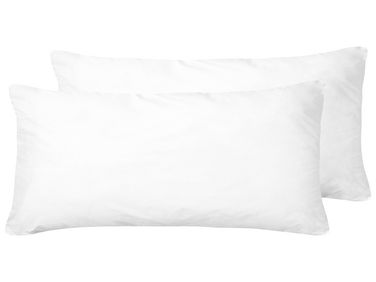 Kopfkissen 2er Set ERRIGAL Niedrig Mikrofaser 40 x 80 cm Weiß