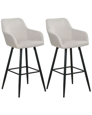 Set mit 2 Barstühlen CASMALIA Samtstoff Taupe