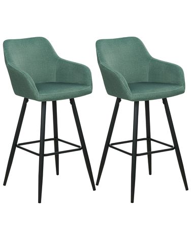 Set mit 2 Barstühlen CASMALIA Samtstoff Dunkelgrün