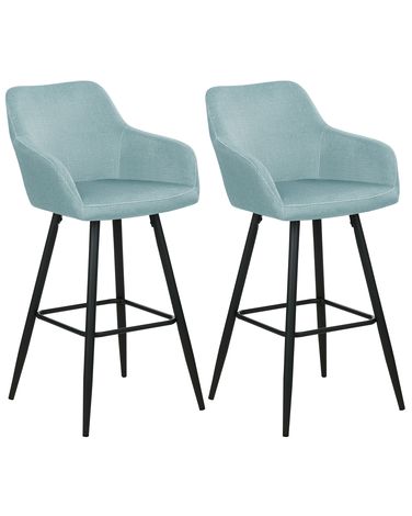 Set mit 2 Barstühlen CASMALIA Samtstoff Hellblau