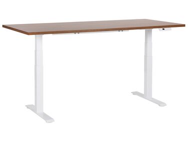 Electric Adjustable Standing Desk DESTINES Brown/ White 180 cm 80 cm