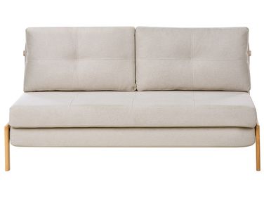 Sofa Bed 2 Seater EDLAND Fabric Light Beige