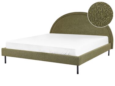 Bed Boucle MARGUT 180 x 200 cm (EU Super King) Olive Green