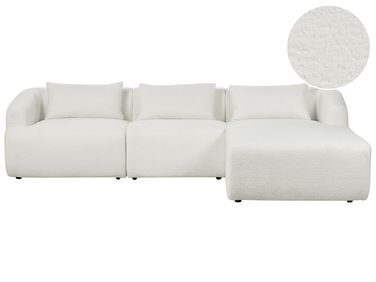 Ecksofa 3-Sitzer SVANSELE Bouclé Cremeweiß linksseitig