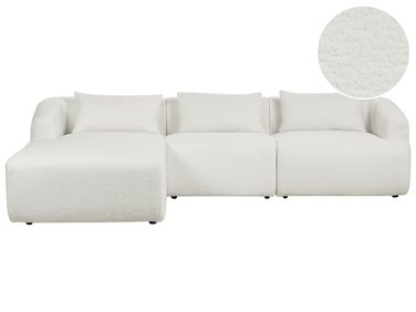 Ecksofa 3-Sitzer SVANSELE Bouclé Cremeweiß rechtsseitig