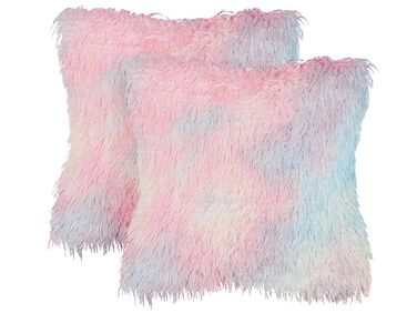 Dekokissen 2er Set AMARYLLIS Webpelz 45 x 45 cm Bunt
