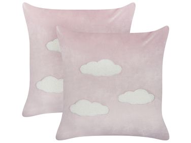 Dekokissen 2er Set IPOMEA Samtstoff 45 x 45 cm Rosa