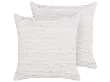 Dekokissen 2er Set MAKNEH Baumwolle 45 x 45 cm Weiß Ohne Muster