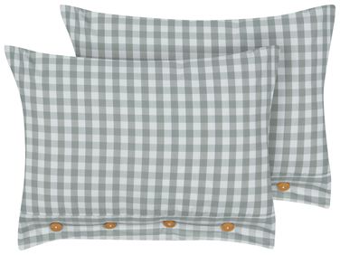Dekokissen 2er Set TALYA 40 x 60 cm Mintgrün Kariertes Muster