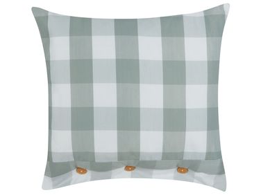 Throw Cushion TAMNINE 45 x 45 cm Mint Green Checked