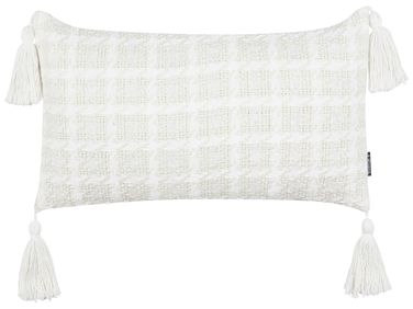 Throw Cushion DOURIS 30 x 60 cm Light Beige Checked