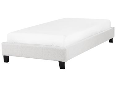 Bed without Headboard Fabric ROANNE 90 x 200 cm (EU Single) Light Grey