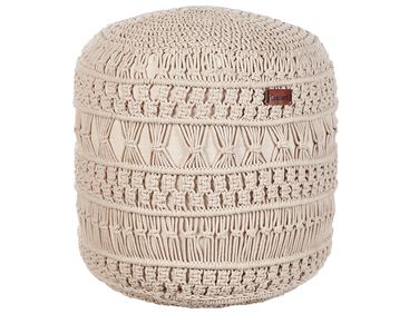 Pouffe Macramé THAKOT Cotton Beige