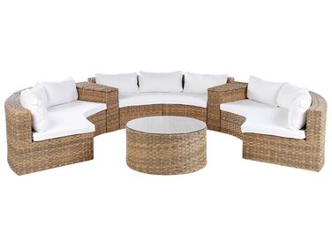 Garden Lounge Set with Table 9 Seater SEVERO Golden Brown PE Rattan
