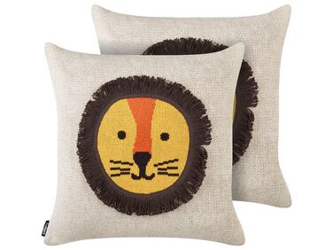 Dekokissen 2er Set SARANGAR Baumwolle 45 x 45 cm Beige