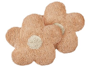 Dekokissen 2er Set SORREL Baumwolle 30 x 30 cm Pfirsichrosa Blume