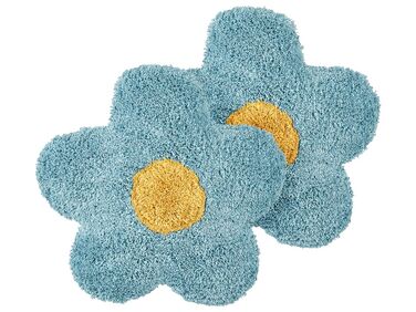 Dekokissen 2er Set SORREL Baumwolle 30 x 30 cm Blau Blume