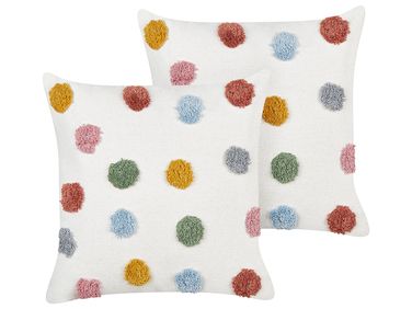 Dekokissen 2er Set WALLFLOWER Baumwolle 45 x 45 cm Weiß
