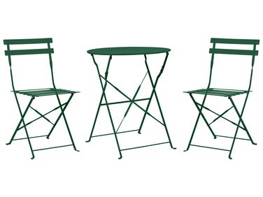 Bistro Set Folding FIORI Metal Dark Green