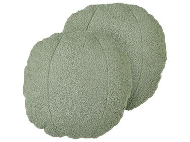 Dekokissen 2er Set RUTABAGA Bouclé 30 x 30 cm Grün Ohne Muster