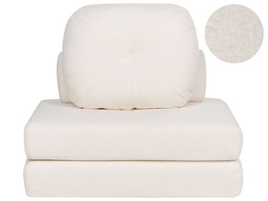 Single Sofa Bed OLDEN Boucle White
