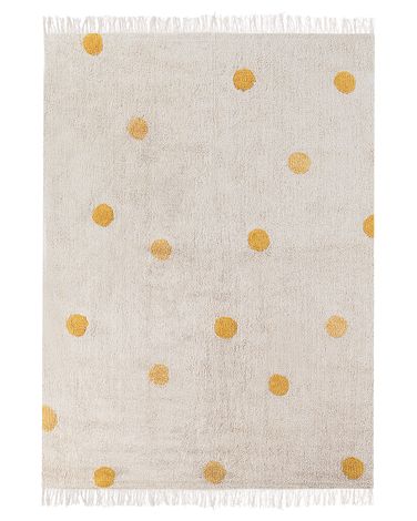 Kids Rug DARDERE Yellow 140 x 200 cm Cotton