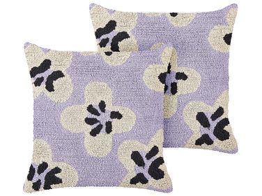 Dekokissen 2er Set SOAPWORT Baumwolle 45 x 45 cm Purpur