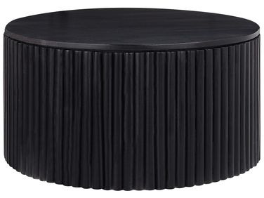 Couchtisch KIRKWOOD Mangoholz Schwarz mit Stauraum