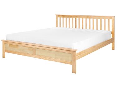 Bett mit Lattenrost Kiefernholz MAYENNE 180 x 200 cm Hellbraun