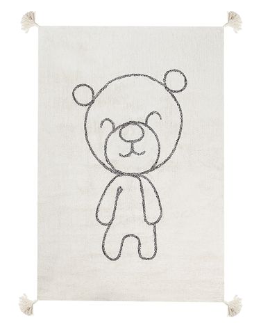 Kinderteppich ZORAKAN Hellbeige 140 x 200 cm Baumwolle